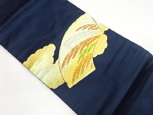 地紙に芒・雲模様織出し名古屋帯